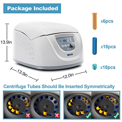 ONiLAB Professional PRP Centrifuge Machine 15mLx8, 10mL/7mL/1.55mlx 12, Lab Benchtop Centrifuge