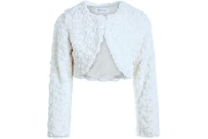 Bonnie Jean Girls Size 12M-16 Faux Fur Swirl Shrug Sweater Jacket