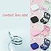 AHIER Portable Contact Lens Case Travel Kit Mirror +bottle + tweezers Container Holder (pink)