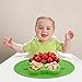 Kirecoo Baby Placemat Owl Round Silicone Suction Feeding Plate for Children, Kids, Toddlers,Kitchen Dining Table,Restaurant with Built in Plates and Bowl (Green)