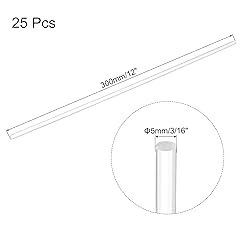 MECCANIXITY 25 Pcs Acrylic Round Rods 3/16" x