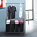 SONGMICS 4-Section Laundry Sorter, Rolling Laundry Cart with Hanging Bar, Laundry Organizer, Hampers for Laundry, Heavy-Duty, Lockable Wheels, 4 x 13.2 Gal., Black URLS44B
