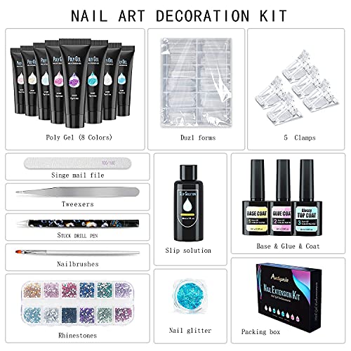 [2021upgrad] Polygel Nail Extension Kit Easy DIY Nails Art Design