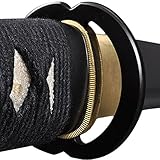 Handmade Sword - Fully Practical Samurai Tanto Sword, 1080 Carbon Steel, Hand Forged Heat Tempered, Full Tang, Sharp, Black Scabbard, Certificate