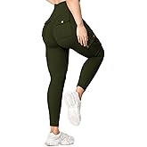 Butt Lifting Leggings with Flap Pockets for Women Stretch Cargo Leggings High Waist Tummy Control Workout Running Pants
