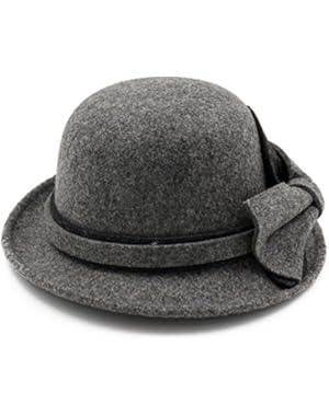 Felt Fishermen Cap Women Lady Girls Bowknot Autumn Winter Dressy Bowler Hat