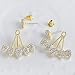 Ear Stud Crawler Earrings Cuff Climber Ear Wrap Pin Cute Women Vine Chandelier Rhinestone Clip on Jewelry Golden Plated