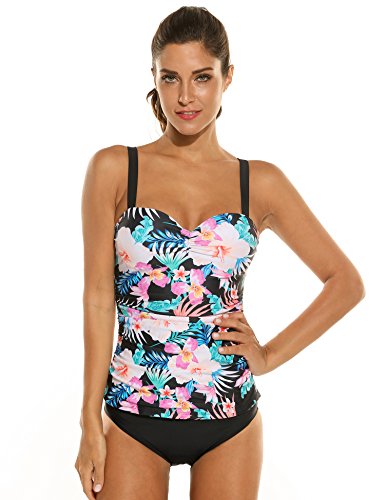 Ekouaer Women's Retro Two Piece Swimsuit Tankini Ekouaer Women's Retro Two Piece Swimsuit Tankini