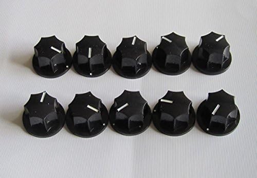 Large Jazz Bass Knobs Jaguar Mustang Style Guitar Knob, 10pcs Black
