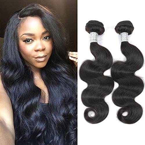 VIKI Hair 7A Unprocessed Human Hair Weave Bundles Brazilian Virgin Hair Body Weave 3 Bundles Human Hair Extensions(12 14 16 inch)