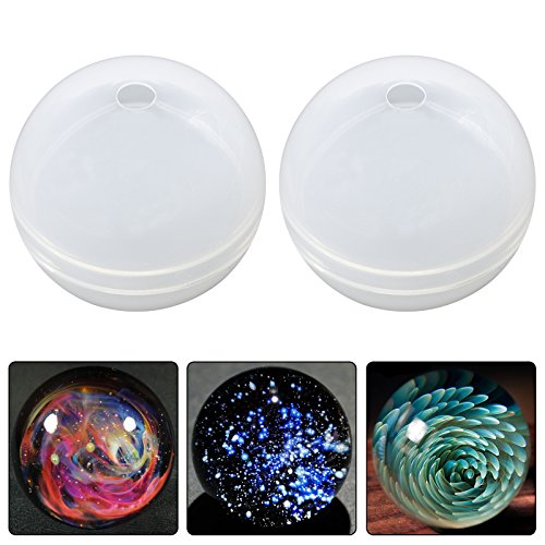 Funshowcase Ball Orb Sphere Paperweight Silicone Mold for Polymer Clay, Crafting, Resin Epoxy, Jewelry Making 2-Bundle