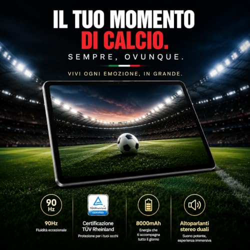 11 Inch Android 16 Tablet on Offer, 90Hz Display, 24GB(6+18) RAM 128GB ROM (2TB TF), Gemini AI Built-in, 8000mAh, 13MP + 8MP, Face ID, WiFi, GPS, IPS Eye Protection, 4 Year Warranty