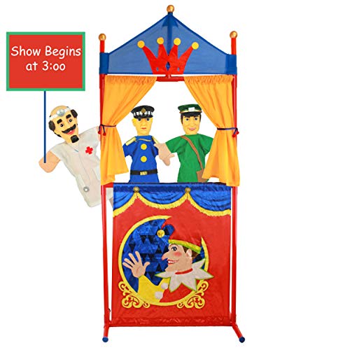 IQ Toys Deluxe Puppet Show Theater Sturdy NonTop Base Foldable and