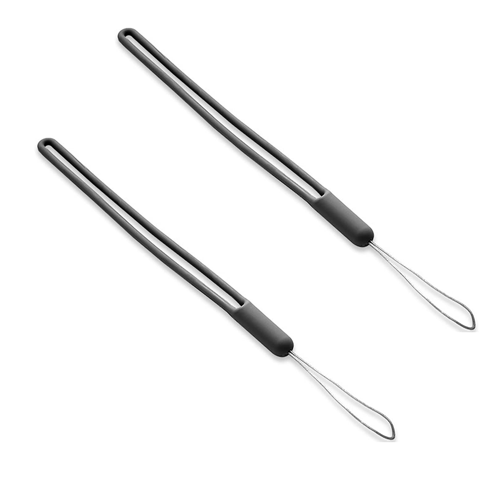 Black 2 PCS Adjustable Colorful Silicone Hand Wrist Strap Lanyard Waterproof for Cell Phone, USB Flash Drive, Mp3, Mp4, Mini Camera