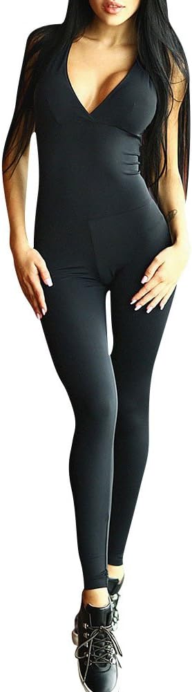 Tuta Yoga Donna Manica Lunga Jumpsuit Fitness Body Intero &ndash; Morbido E Sportivo