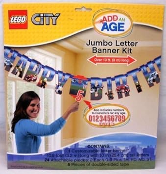 Lego City Add An Age Jumbo Letter Party Banner Amazon Co Uk