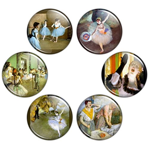 Button Bistro Women's Edgar Degas Painting 1.25 inch Pinback Button Set #1 Pins