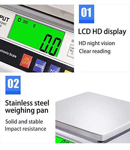 High Precision 10kg x 0.1g Digital Accurate Electronic Balance Lab Scale Laboratory Weighing Industrial Scale Kitchen Scale Scientific Scale Counting Scale (10kg, 0.1g)