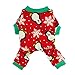 Fitwarm Cute Penguin Xmas Pet Clothes for Dog Pajamas Soft Christmas PJS, Red, XXL