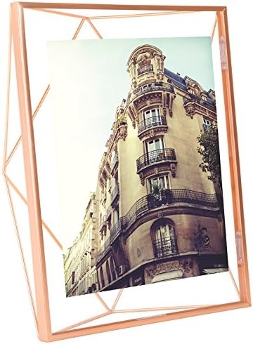 Sproud Simple Three-Dimensional Picture Frame European All Glass Picture Frame Metal Irregular Pendulum Table,6 Inch,Rose Gold