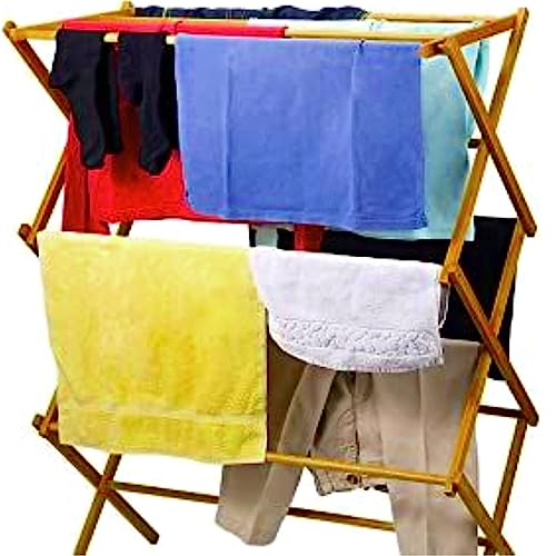Homeit Wooden Clothes Drying Rack for Laundry Collapsible Folding