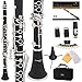 Mendini by Cecilio MCT-JE2 Black Ebonite Bb Clarinet w/ 2 Barrels, 1 Year Warranty, Stand, 10 Reeds, Pocketbook, Mouthpiece, Case, B Flat (Ebonite) (black)