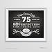 Andaz Press Milestone Birthday Wall Art Poster Signs, 75th Birthday Gifts, Decorations and Party Decor, Vintage 75 Years Chalkboard Print, 1-Pack