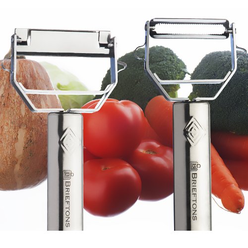 Brieftons Julienne Peeler/Cutter/Slicer: Serrated Stainless Steel Fruit/Vegetable Peeler & Julienne Slicer