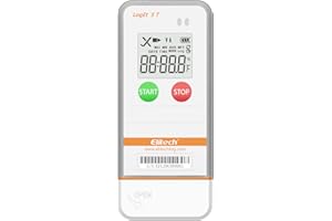 Elitech USB Digital Temperature Data Logger Reusable Recorder with Shadow Data 32000 Points, Auto PDF/CSV Report, for Windows/MacOS, Refrigerator Thermometer LogEt5T
