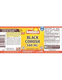 Sundance Cohosh Negro 540 mg, 100 Count