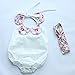 Baby Girls Halter Backless Bowknot Ruffle Romper and Shorts Outfits Set with Headband White 70(0-6M)