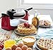 Rotating Belgian Waffle Maker - Classic Red & Stainless Steel - Adjustable Temp Control & 180 Degree Flip Rotation – Includes User Guide, Gourmet Waffle Recipes, and FREE Bonus