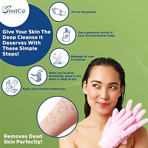 Exfoliating Gloves for Men and Women SpaQuality Exfoliation Mitts to