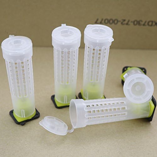 iherdsman 10 PCS Beekeeping Tools Queen Bee Cage Rearing Cup Kit Cell Tubular Cup Cages Holder Fixtures Bee Hair Roller Cages