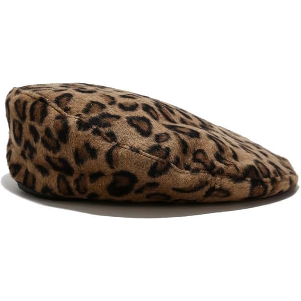 szzoqdz Women French Style Vintage Leopard Print Wool Soft Winter