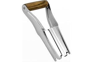 DEWAYNA Bulb Planter Tool, 4 Inches Depth Mark Hand Bulb Planter, Non-Bending Stainless Steel Bulb Planter Digger, Garden Bulb Transplanter with Comfortable Grip Wooden Handle for Tulip and Daffodils