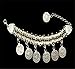 SUNSCSC Silver Plated Coin Drop Belly Bracelet Dance Bangle Ethnic Bohemian Jewelry Anklet Chain Alloy