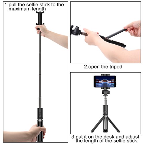 image for DATONG Selfie Stick Bluetooth Extendable Foldable Selfie Stick Tripod 
