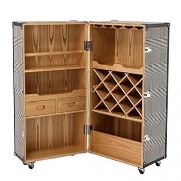 Casa Padrino Luxury Bar Cabinet In Vintage Suitcase Design Black