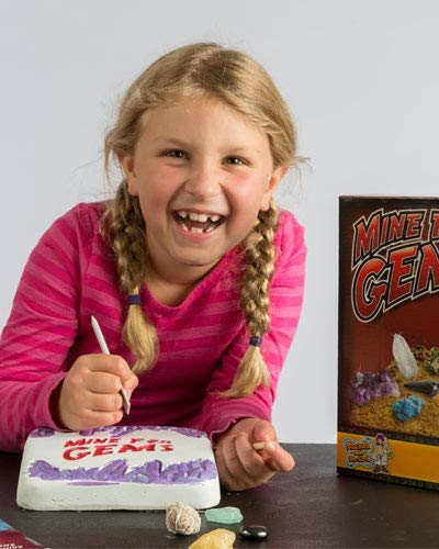 Discover with Dr. Cool Mine for Gems Dig Kit - Excavate 15 Real Gemstones & Crystals Including Amethyst, Tiger's Eye & Quartz, Great Stem Science Kit for Boys & Girls