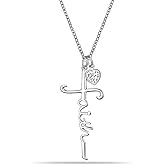 LeCalla Silver Cross Pendant Necklace Jewelry | Solid 925 Sterling Silver Cross Necklace for Men Women