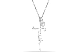 LeCalla Italian 925 Sterling Silver Faith Cross Pendant Necklace for Women | Infinity Love of God CZ Heart Faith Pendant Neck