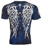 Archaic AFFLICTION Mens T-Shirt SPIKE WINGS Cross Tattoo Biker MMA UFC