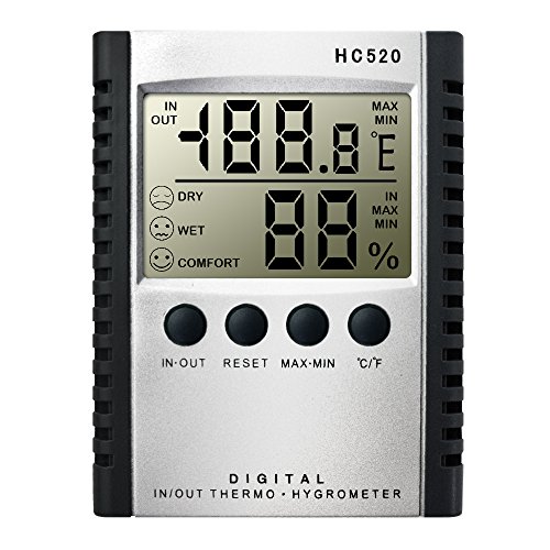 DLAND Weather Thermometers, Indoor and Outdoor Temperature Humidity Thermometer Digital Hygrometer Wall Mount Monitor Sensor Thermostat for Home,Office