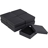 Sdootjewelry Black Jewelry Boxes Bulk 12 Packs, Jewelry Gift Box with Foam, Small Jewelry Boxes for Gifts, 3.5'' × 3.5'' × 1.2''