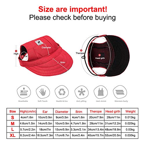 Dog Hat Pet Baseball Cap/ Dogs Sport Hat / Visor Cap with Ear Holes and Chin Strap for Small Dogs (Size S, Blue) By Happy Hours - Thumbnail 2