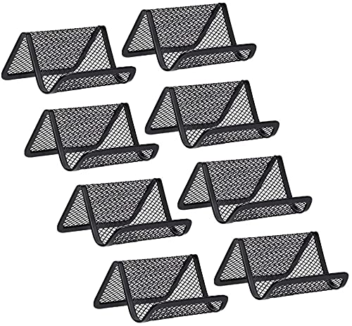 Business Card Holder Metal Business Card Holder,8 Pack Desk Business Card Holder Card Organizer Black Mesh Business Card Display Business Card Holder Desk Business Card Holder