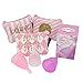 Fairyfox Cup Menstrual Set of 2 Cups, With 1 Carry Bags (large, 1 Purple&1 Pink)