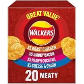 Saras Flavours of Asia Walkers.Meaty Variety Multipack Crisps Box 20 x 25g | Assorted Flavors for Ultimate Snacking | Multipack | Savory and Crunchy