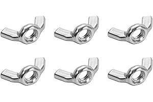 uxcell M6 Wing Nuts, Carbon Steel Zinc Plated Fasteners Parts Hurrican Screws Hand Twist Tighten Ear Butterfly Nut, 6pcs